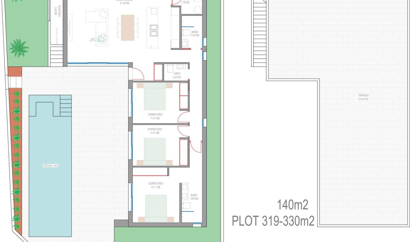 Obra nueva - Villa - San Javier - Parque del doce